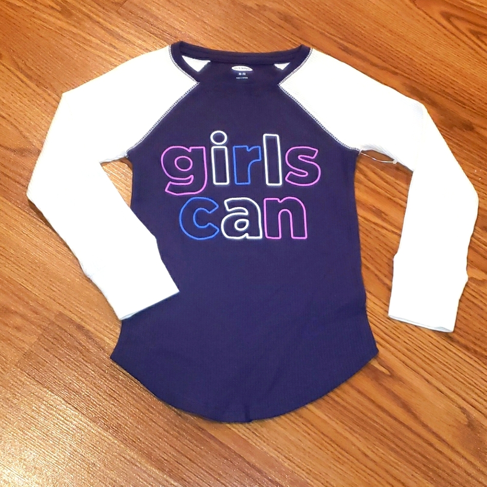 Old Navy "Girls Can" Thermal Top (Size XS/5)
